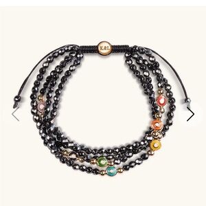 Energetic Spirit - Hematite Chakra Enamel Evil Eye Bracelet - Like New